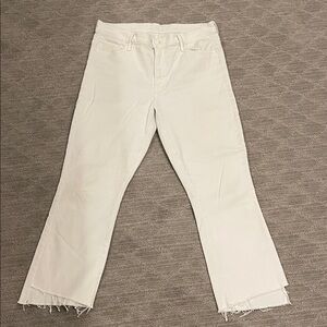 MOTHER Insider Cropped Fray Jeans Glass Slipper